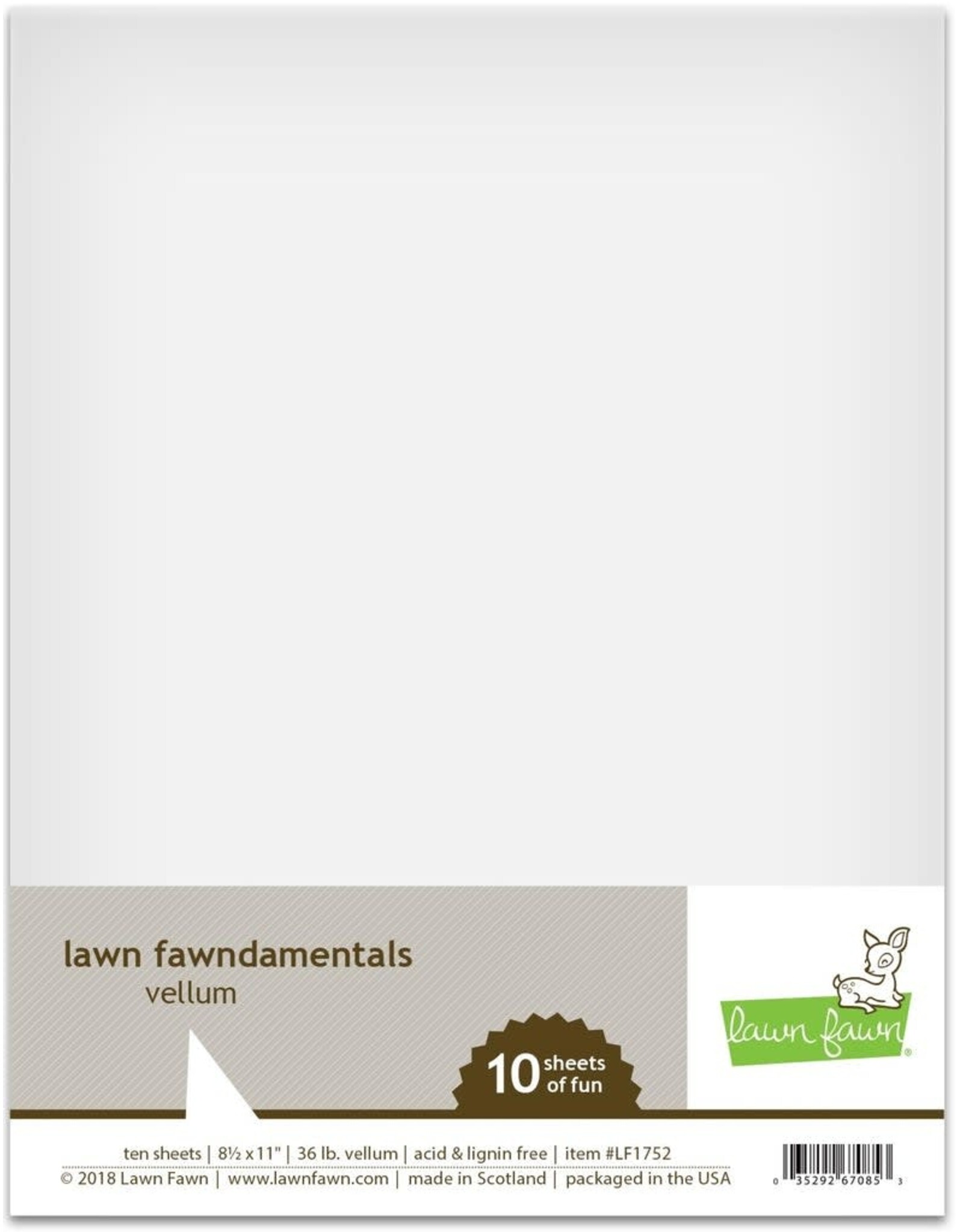 LAWN FAWN LAWN FAWN FAWNDAMENTALS VELLUM 8.5x11 10PK