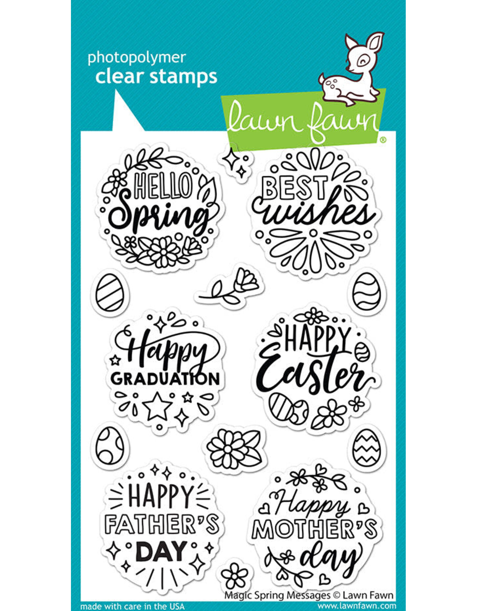 LAWN FAWN LAWN FAWN MAGIC SPRING MESSAGES CLEAR STAMP SET