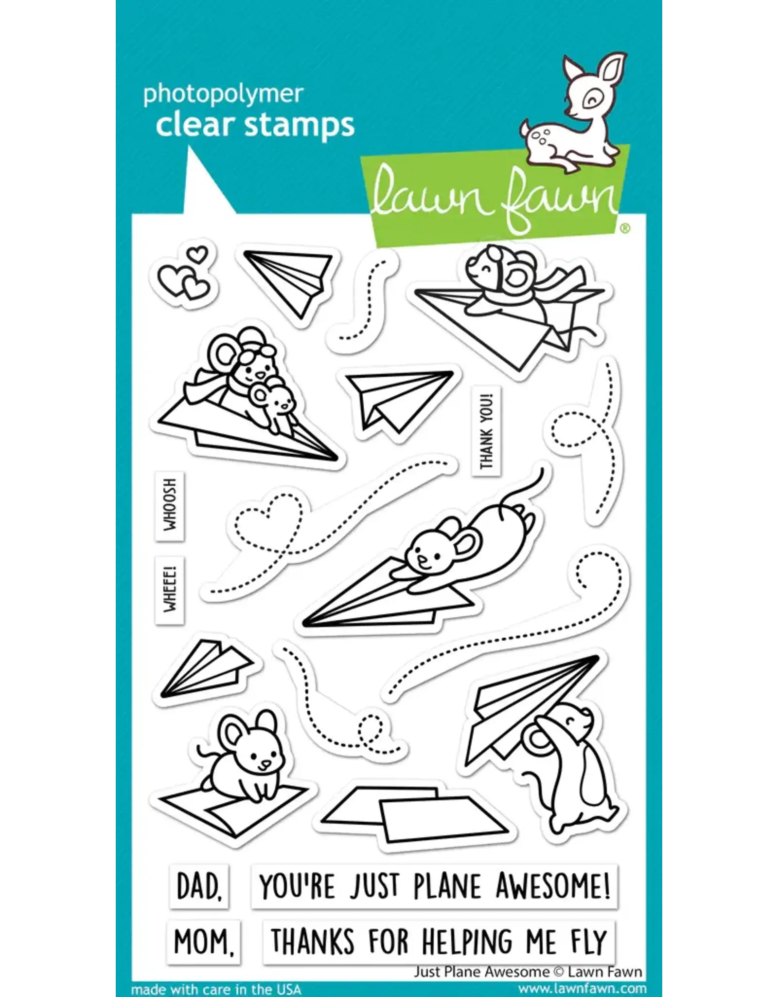 LAWN FAWN LAWN FAWN JUST PLANE AWESOME CLEAR STAMP SET