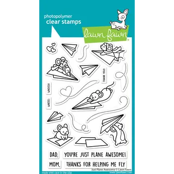 LAWN FAWN LAWN FAWN JUST PLANE AWESOME CLEAR STAMP SET