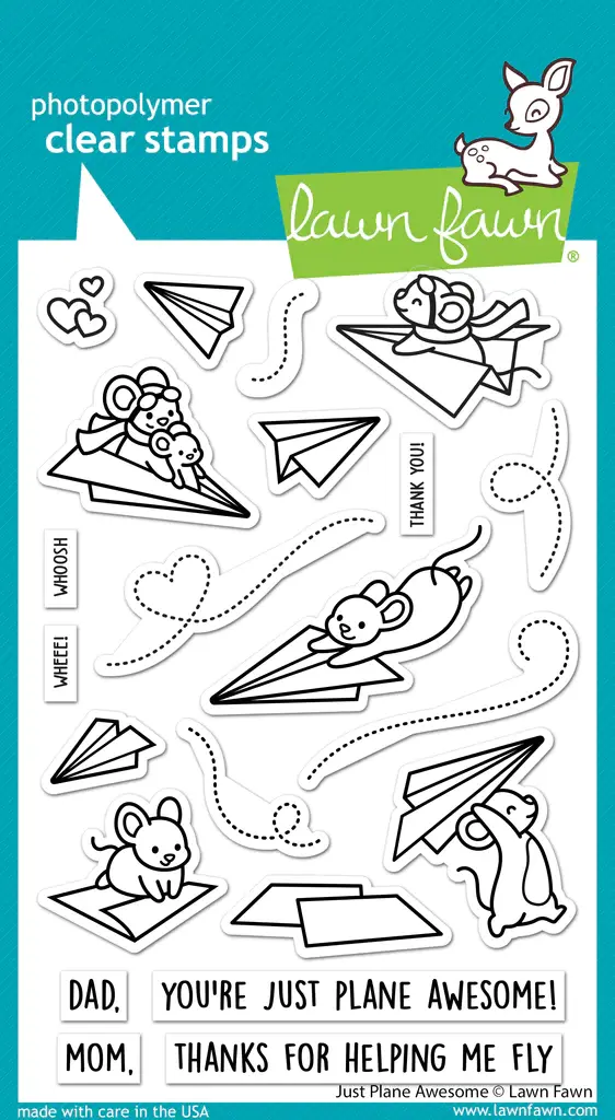 LAWN FAWN LAWN FAWN JUST PLANE AWESOME CLEAR STAMP SET