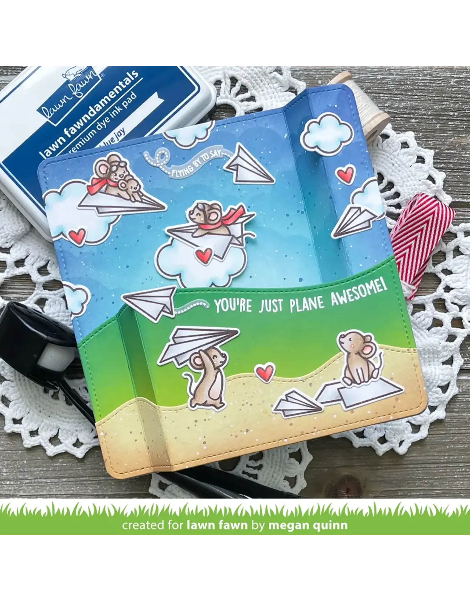 LAWN FAWN LAWN FAWN JUST PLANE AWESOME CLEAR STAMP SET