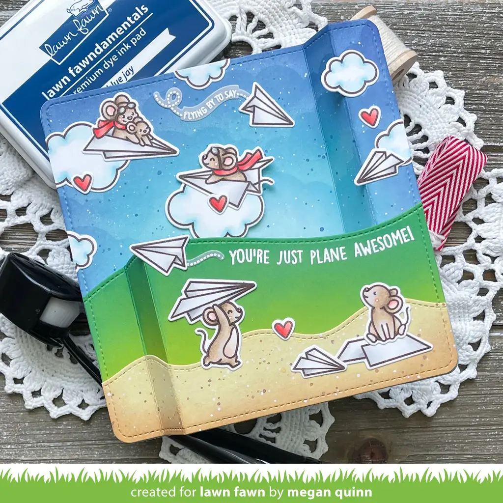 LAWN FAWN LAWN FAWN JUST PLANE AWESOME CLEAR STAMP SET