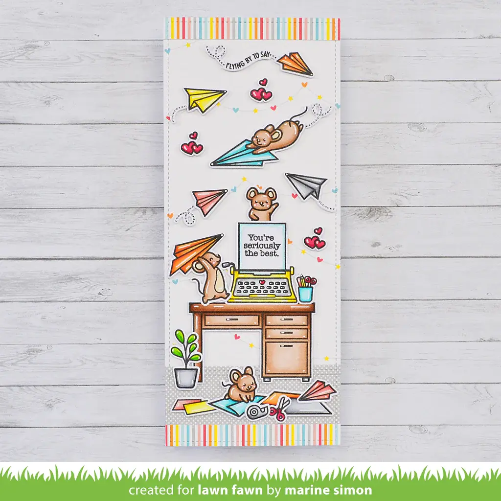 LAWN FAWN LAWN FAWN JUST PLANE AWESOME CLEAR STAMP SET
