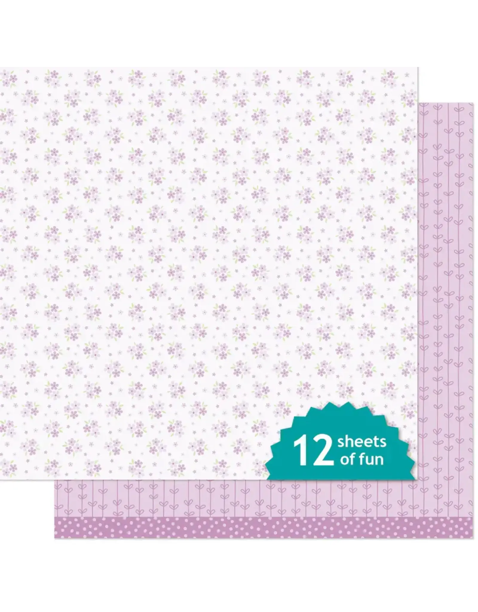 LAWN FAWN LAWN FAWN BLISSFUL BLOSSOMS VERBENA 12x12 CARDSTOCK