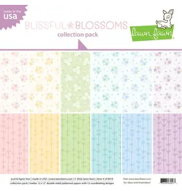 LAWN FAWN LAWN FAWN BLISSFUL BLOSSOMS 12x12 COLLECTION PACK 12 SHEETS
