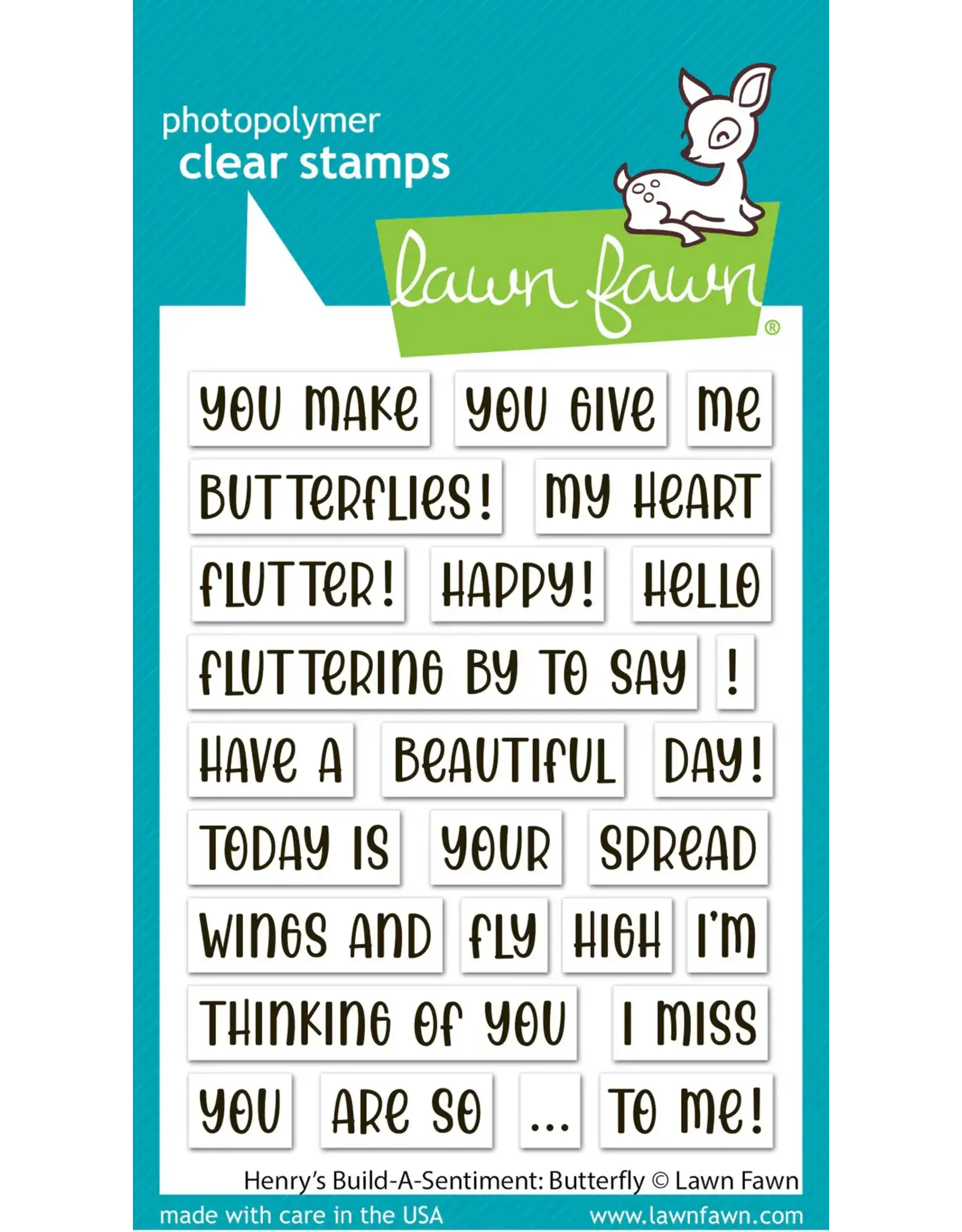 LAWN FAWN LAWN FAWN HENRY'S BUILD-A-SENTIMENT: BUTTERFLY CLEAR STAMP SET