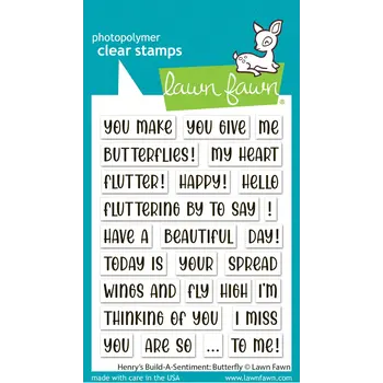 LAWN FAWN LAWN FAWN HENRY'S BUILD-A-SENTIMENT: BUTTERFLY CLEAR STAMP SET