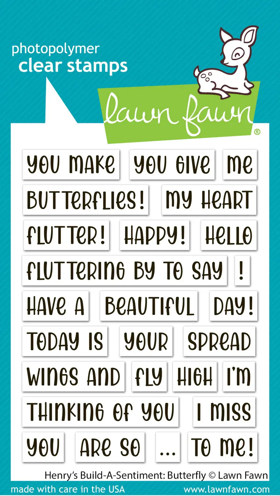 LAWN FAWN LAWN FAWN HENRY'S BUILD-A-SENTIMENT: BUTTERFLY CLEAR STAMP SET