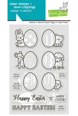 LAWN FAWN LAWN FAWN EASTER EGGS STAMP 'N STENCIL SET