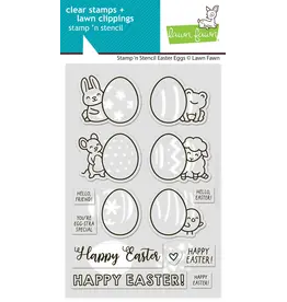 LAWN FAWN LAWN FAWN EASTER EGGS STAMP 'N STENCIL SET