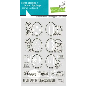 LAWN FAWN LAWN FAWN EASTER EGGS STAMP 'N STENCIL SET