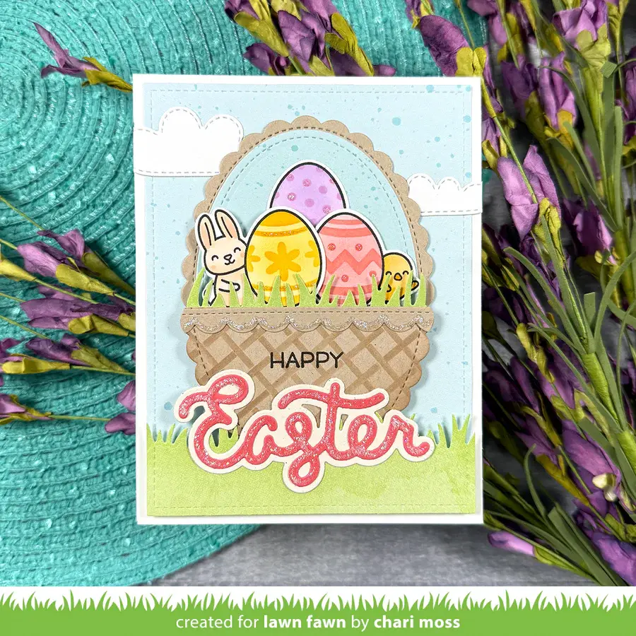 LAWN FAWN LAWN FAWN EASTER EGGS STAMP 'N STENCIL SET