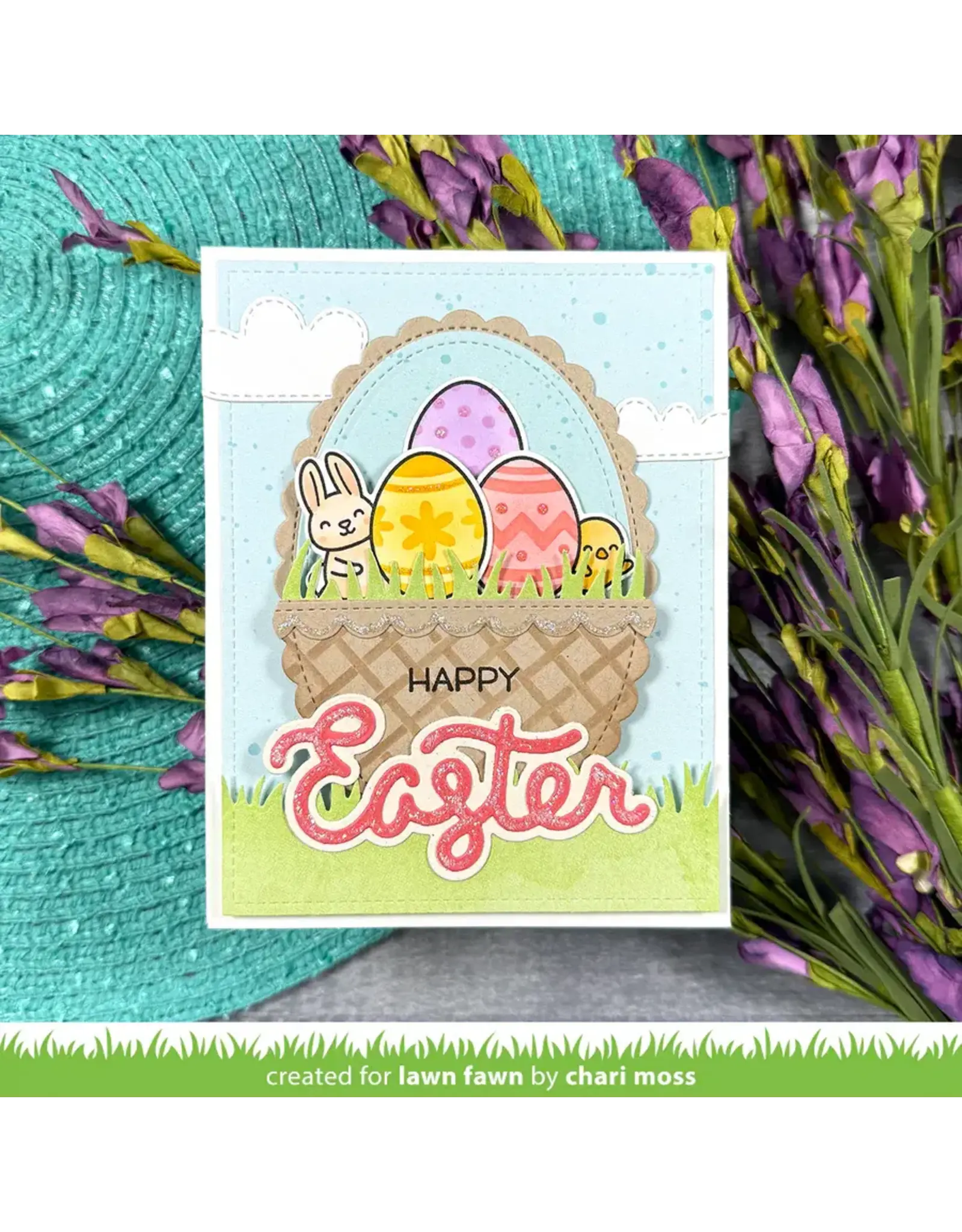 LAWN FAWN LAWN FAWN EASTER EGGS STAMP 'N STENCIL SET