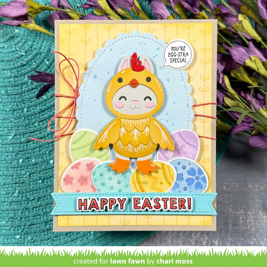 LAWN FAWN LAWN FAWN EASTER EGGS STAMP 'N STENCIL SET