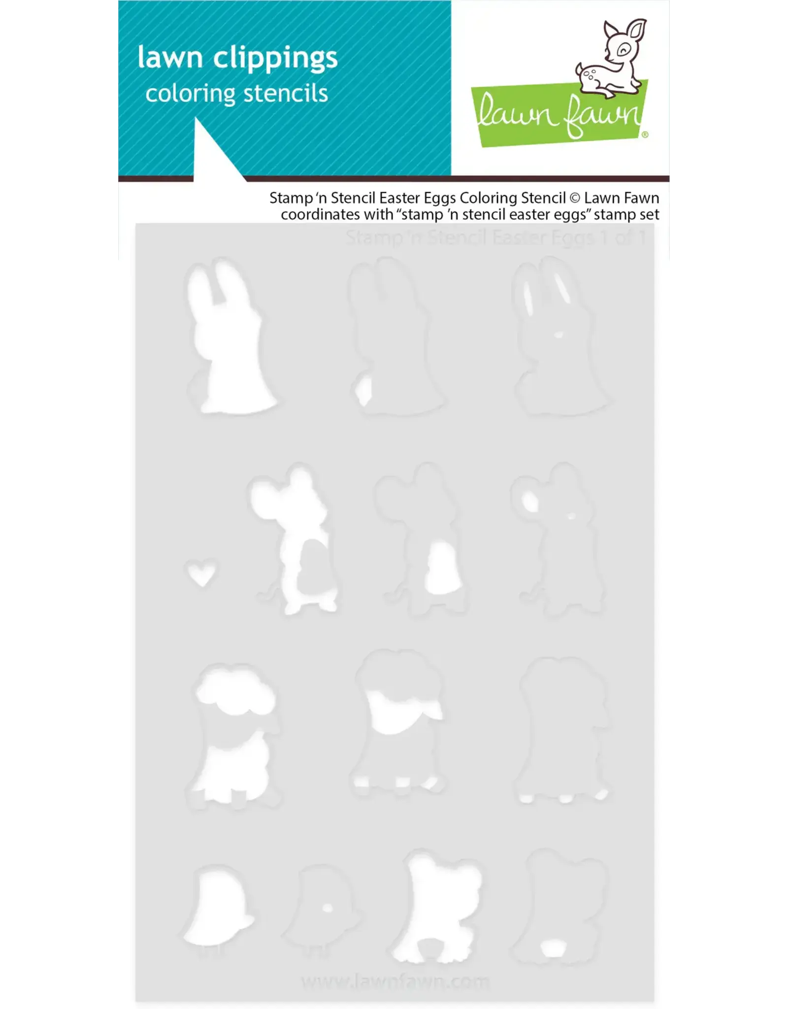 LAWN FAWN LAWN FAWN EASTER EGGS COLORING STENCIL