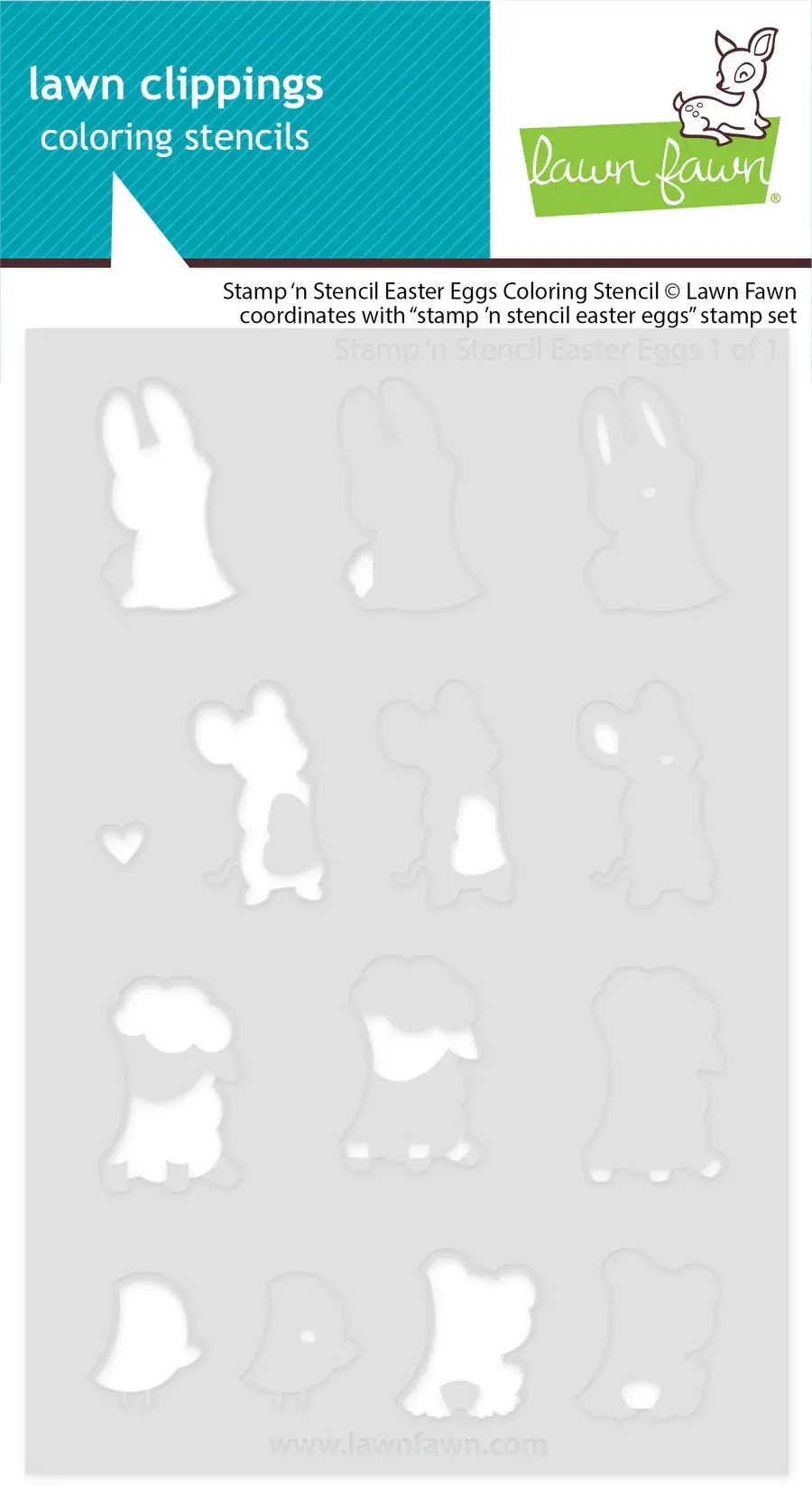 LAWN FAWN LAWN FAWN EASTER EGGS COLORING STENCIL
