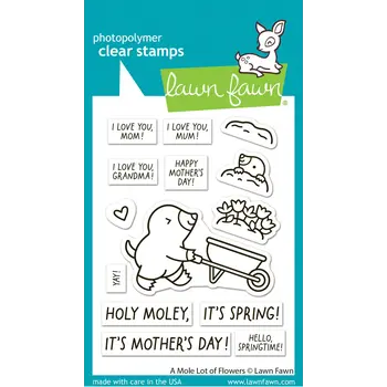 LAWN FAWN LAWN FAWN A MOLE LOT OF FLOWERS CLEAR STAMP SET