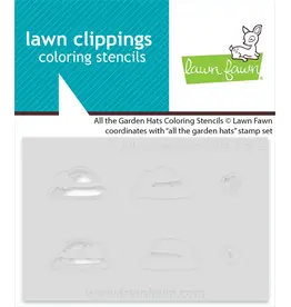 LAWN FAWN LAWN FAWN ALL THE GARDEN HATS COLORING STENCIL 3/PK