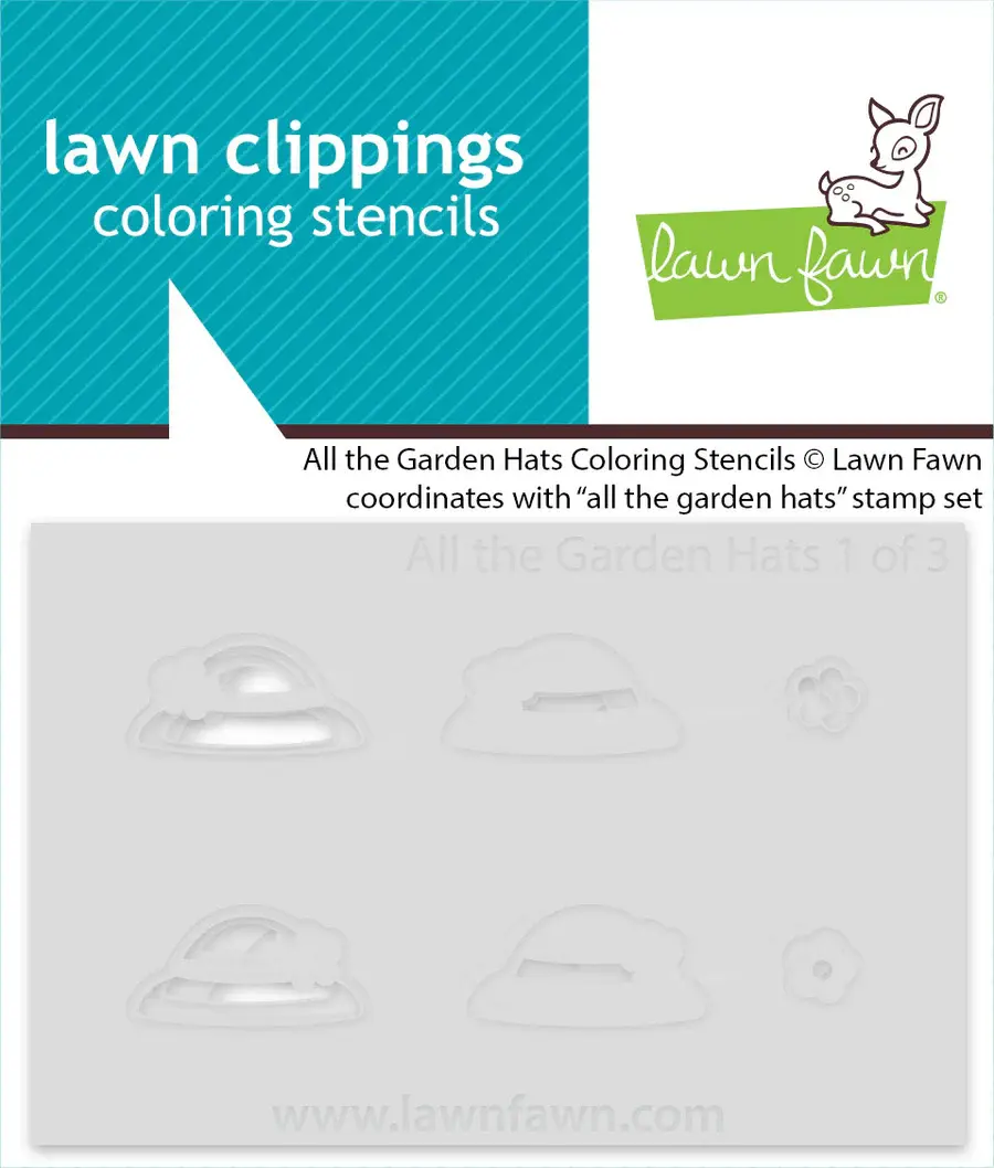 LAWN FAWN LAWN FAWN ALL THE GARDEN HATS COLORING STENCIL 3/PK