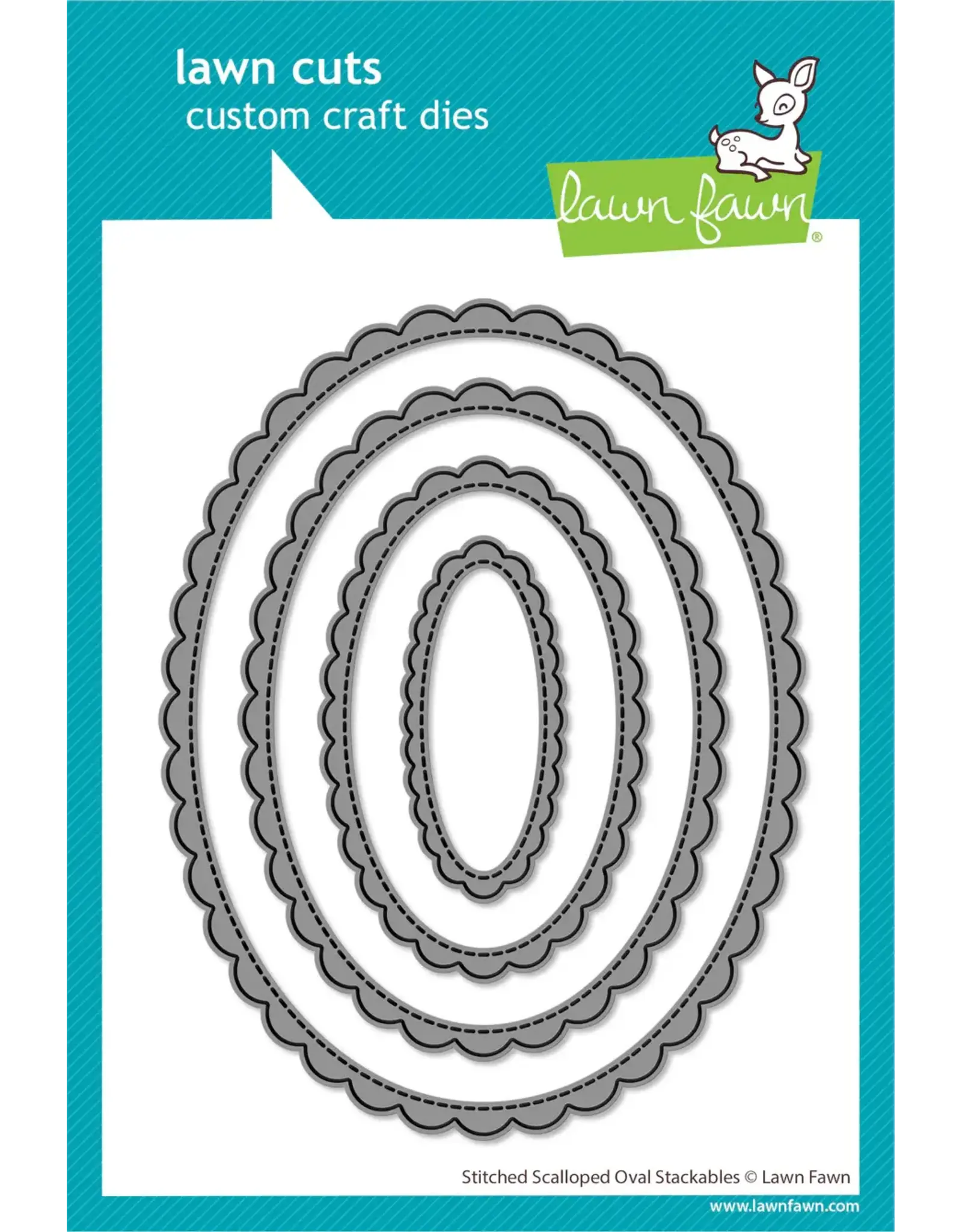 LAWN FAWN LAWN FAWN STITCHED SCALLOPED OVAL STACKABLES DIE SET