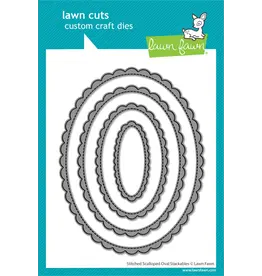 LAWN FAWN LAWN FAWN STITCHED SCALLOPED OVAL STACKABLES DIE SET