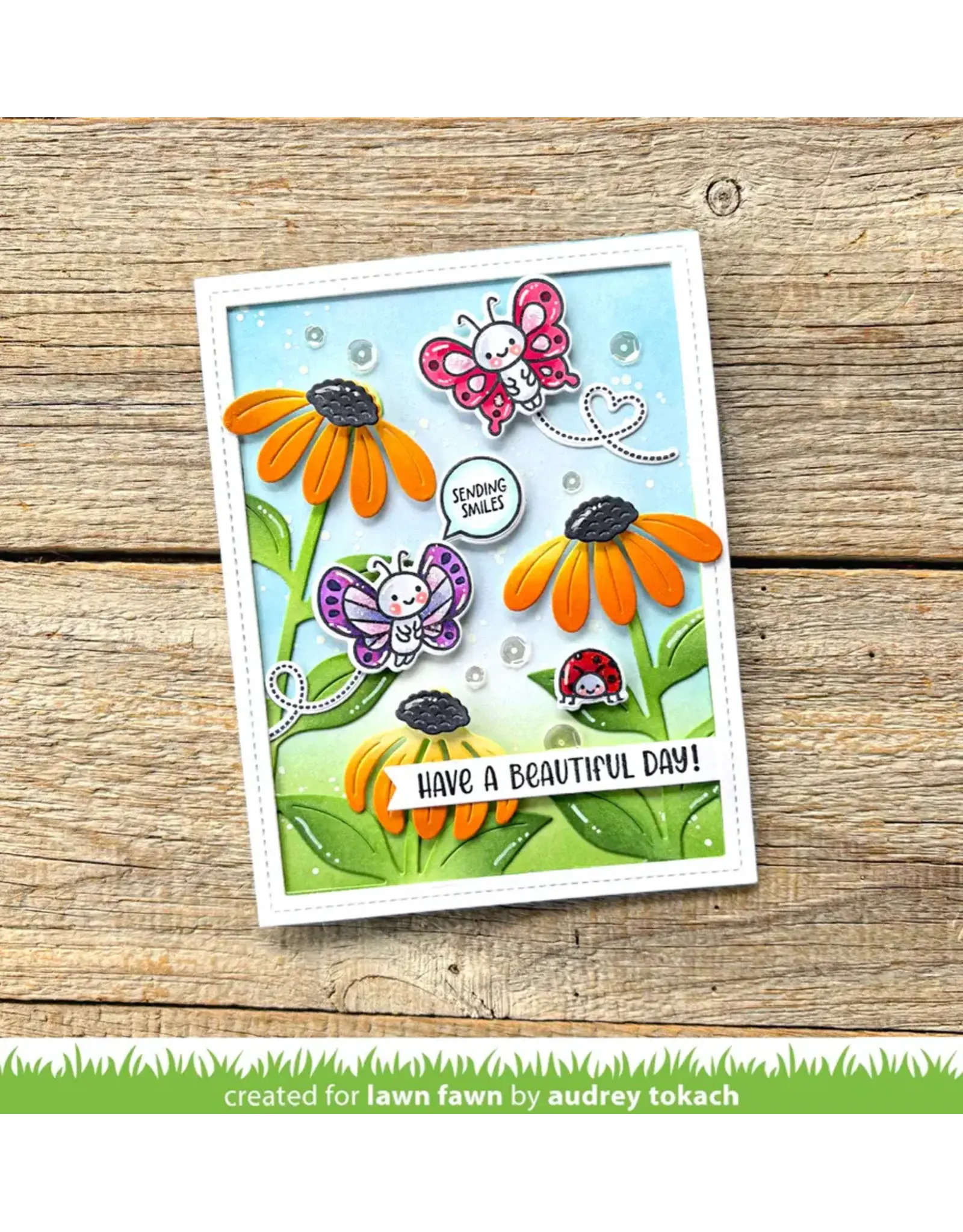 LAWN FAWN LAWN FAWN BIG BLOSSOM BACKDROP: PORTRAIT DIE SET