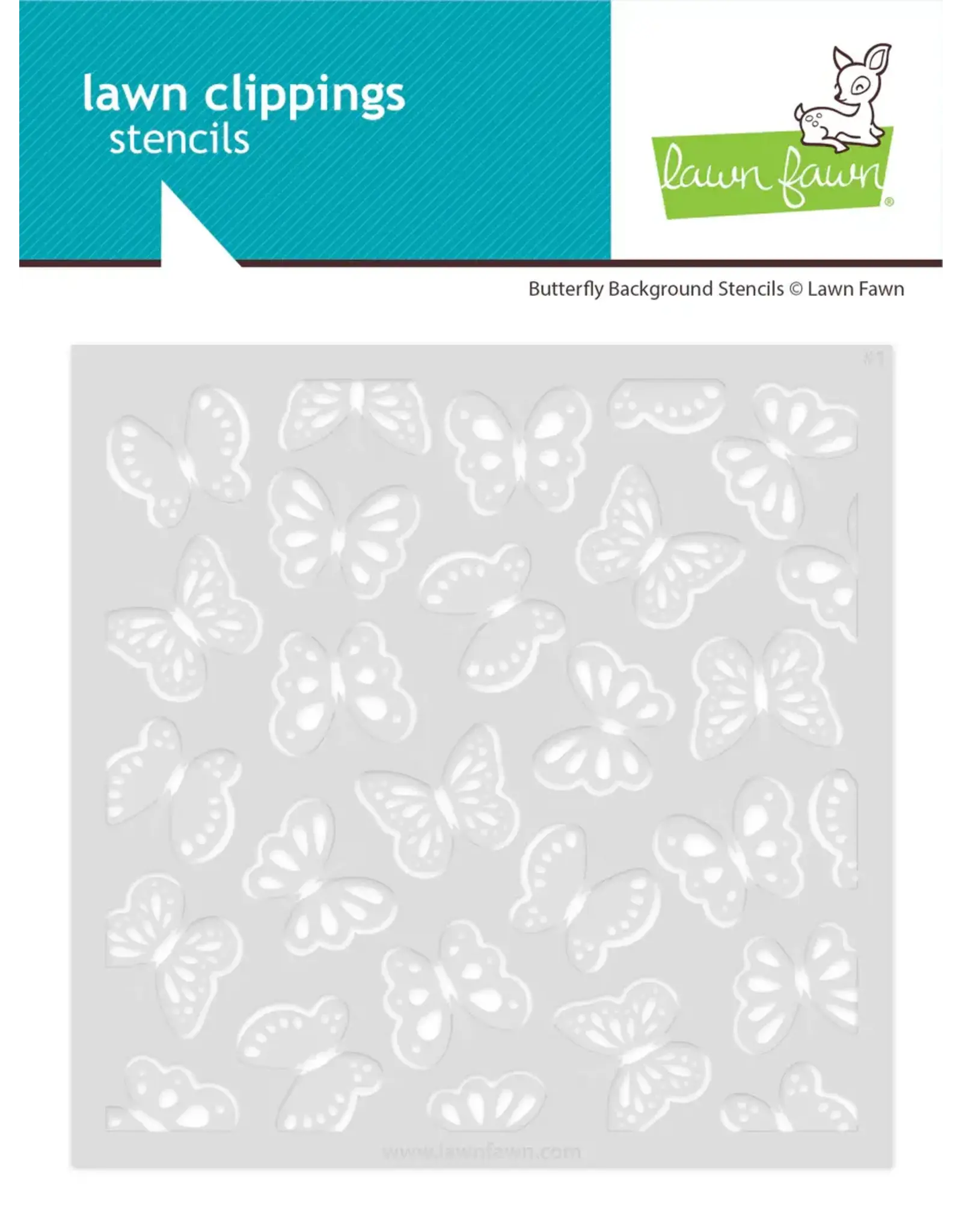 LAWN FAWN LAWN FAWN BUTTERFLY BACKGROUND 6x6  STENCIL SET 2/PK