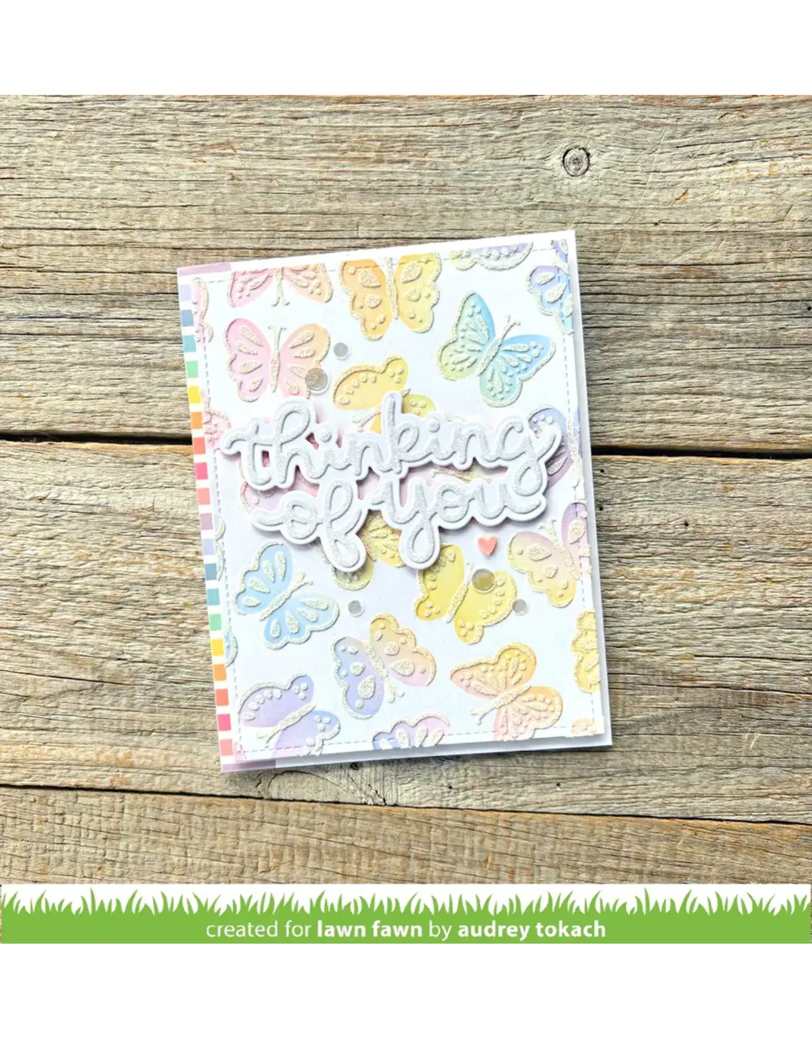 LAWN FAWN LAWN FAWN BUTTERFLY BACKGROUND 6x6  STENCIL SET 2/PK