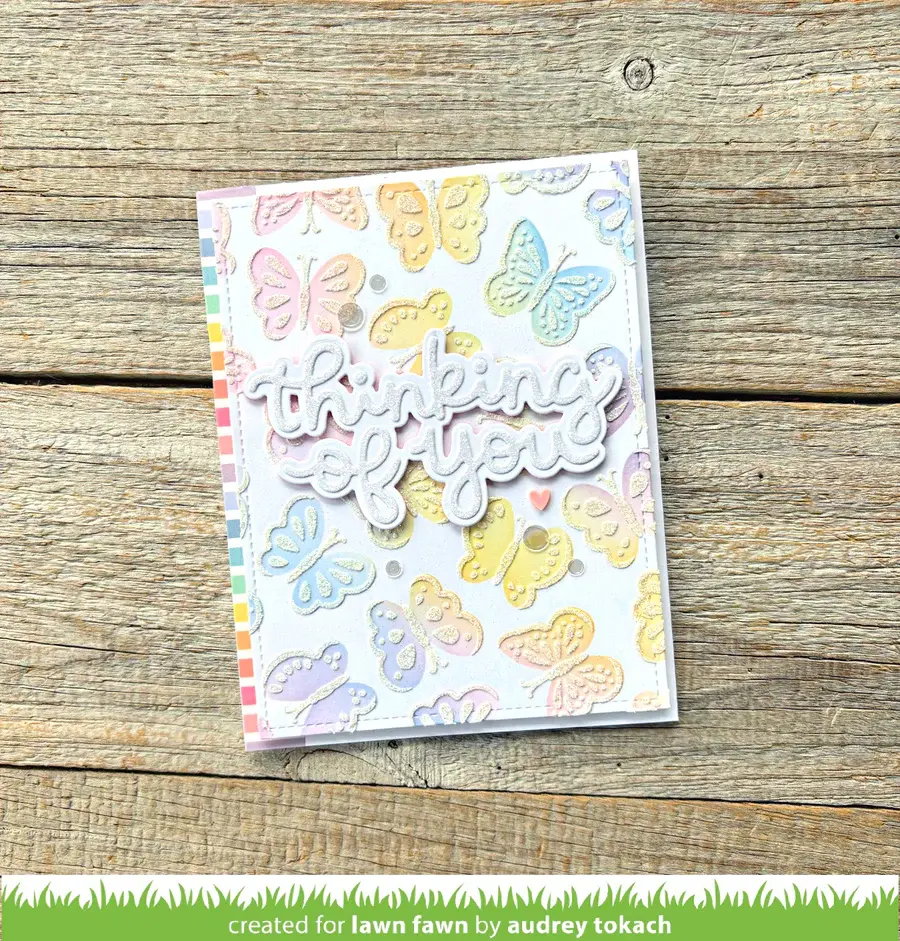 LAWN FAWN LAWN FAWN BUTTERFLY BACKGROUND 6x6 STENCIL SET 2/PK