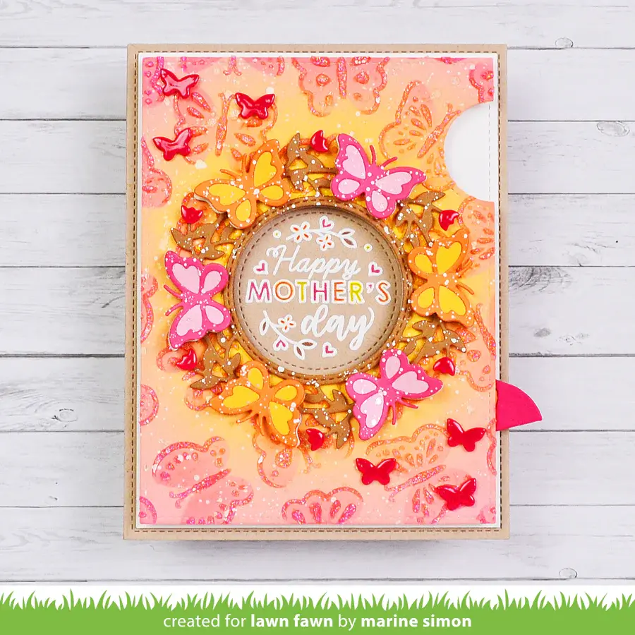 LAWN FAWN LAWN FAWN BUTTERFLY BACKGROUND 6x6 STENCIL SET 2/PK
