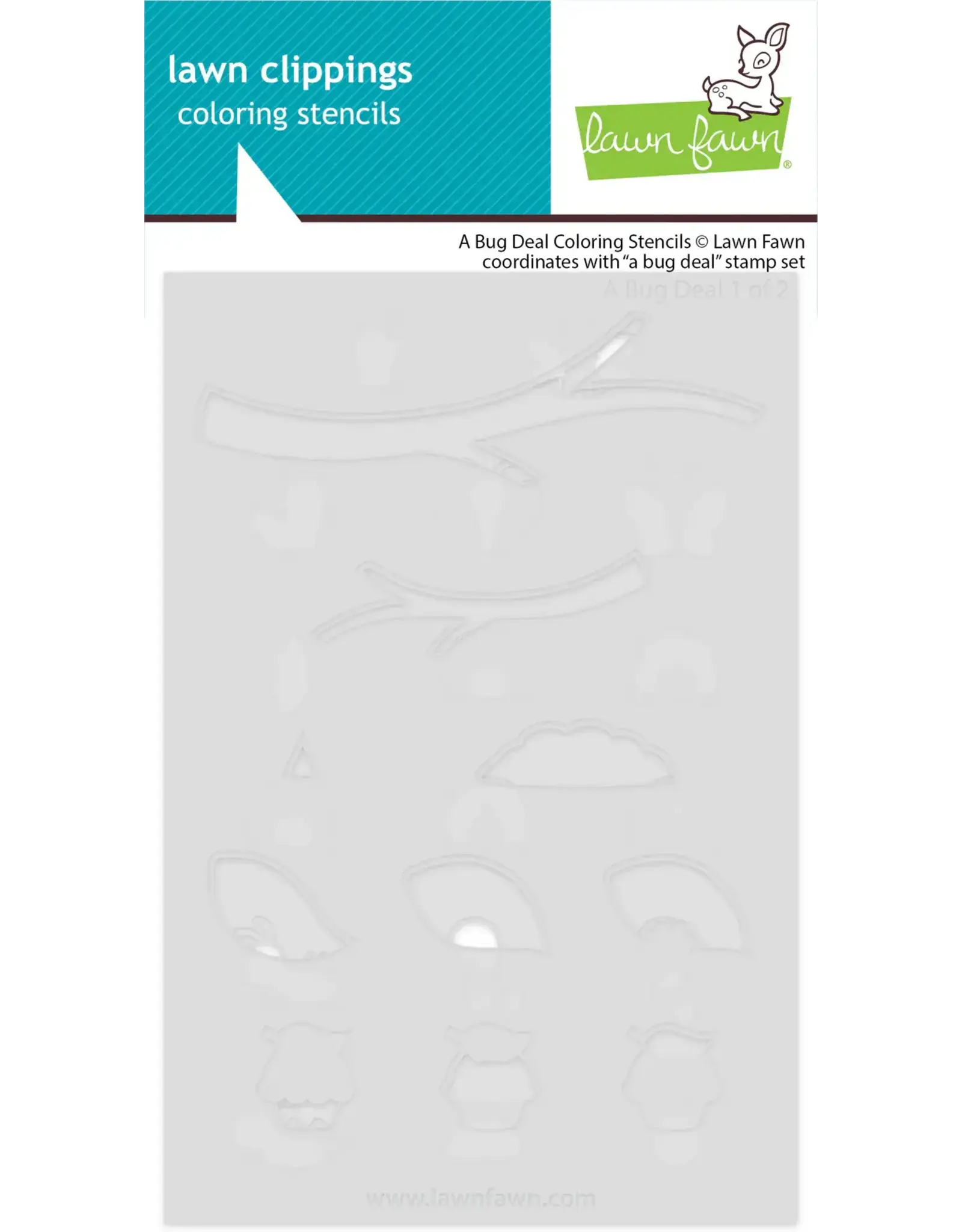 LAWN FAWN LAWN FAWN A BUG DEAL COLORING STENCIL 2/PK