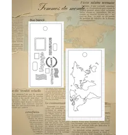LE CHAOS CRÉATIF LE CHAOS CRÉATIF FEMMES DU MONDE MAP STENCIL SET
