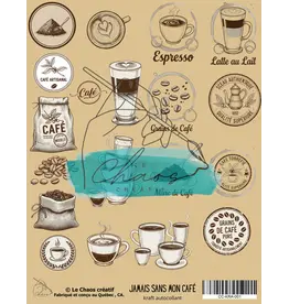 LE CHAOS CRÉATIF LE CHAOS CRÉATIF JAMAIS SANS MON CAFÉ KRAFT STICKERS