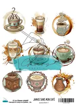 LE CHAOS CRÉATIF LE CHAOS CRÉATIF JAMAIS SANS MON CAFÉ STICKERS