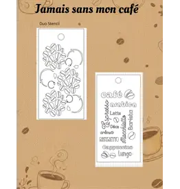 LE CHAOS CRÉATIF LE CHAOS CRÉATIF JAMAIS SANS MON CAFÉ GRAIN STENCIL SET