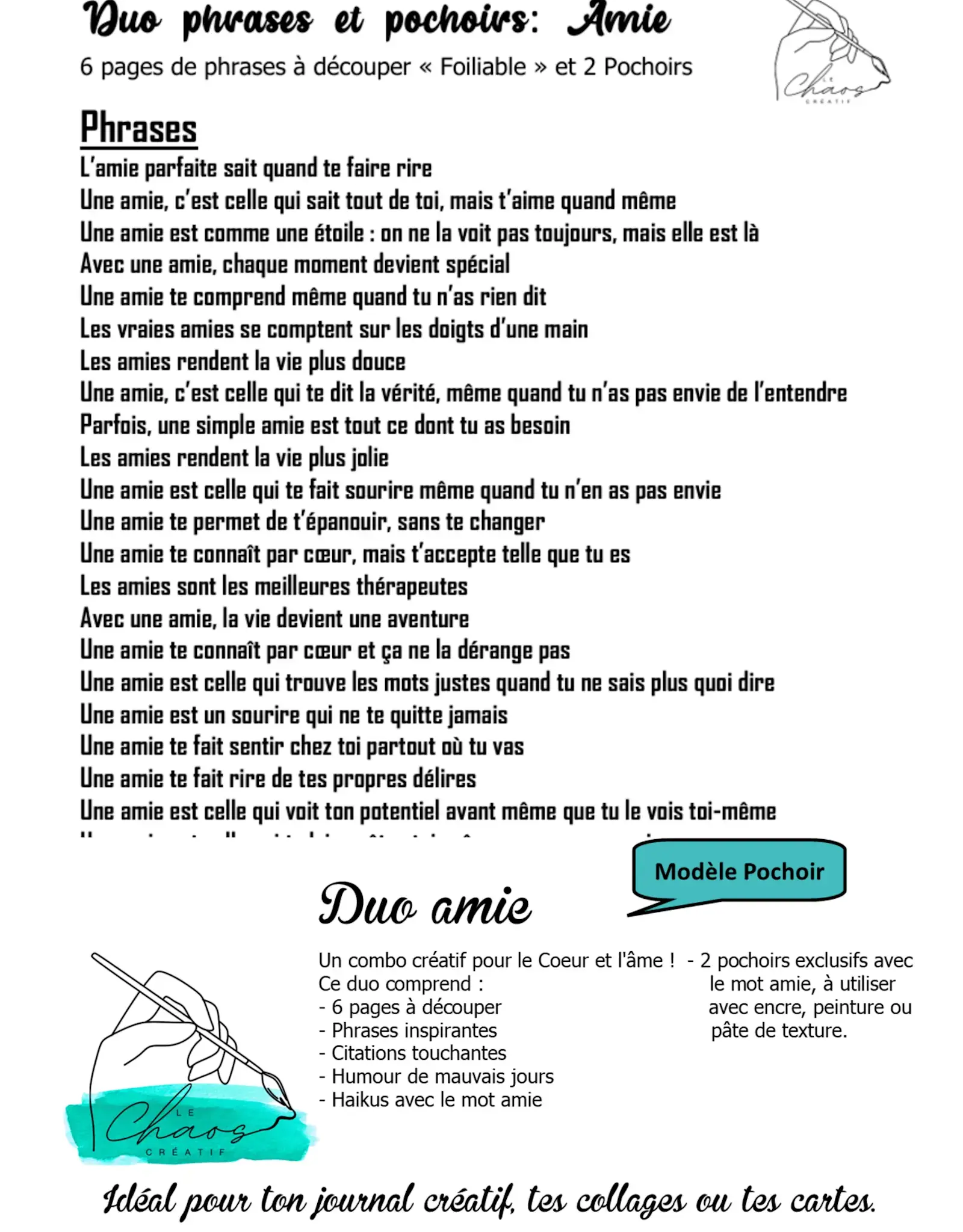 LE CHAOS CRÉATIF LE CHAOS CRÉATIF AMIE FOILABLE CUT OUTS AND STENCIL DUO