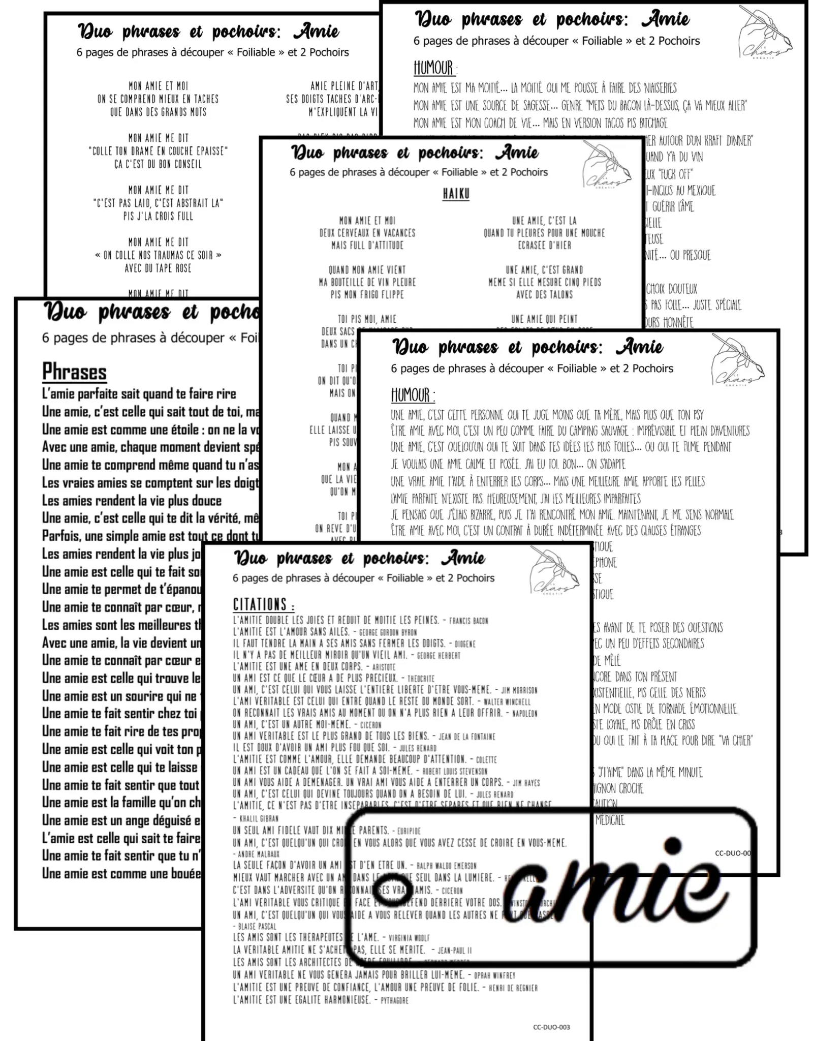 LE CHAOS CRÉATIF LE CHAOS CRÉATIF AMIE FOILABLE CUT OUTS AND STENCIL DUO