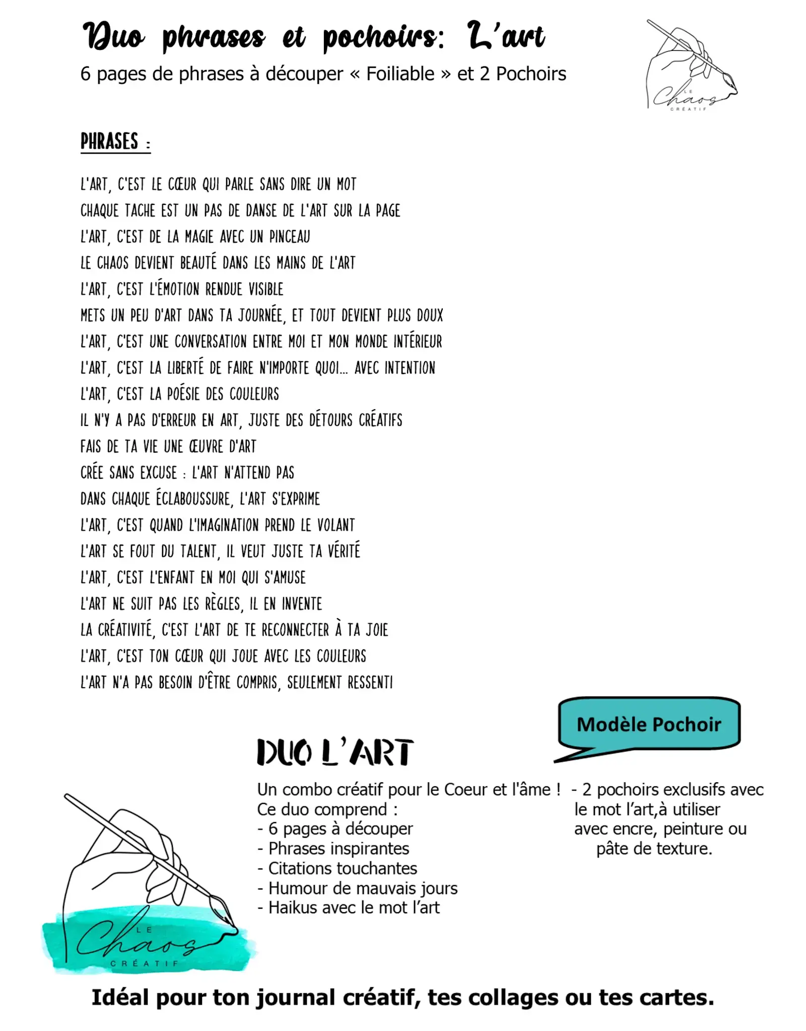 LE CHAOS CRÉATIF LE CHAOS CRÉATIF L'ART FOILABLE CUT OUTS AND STENCIL DUO