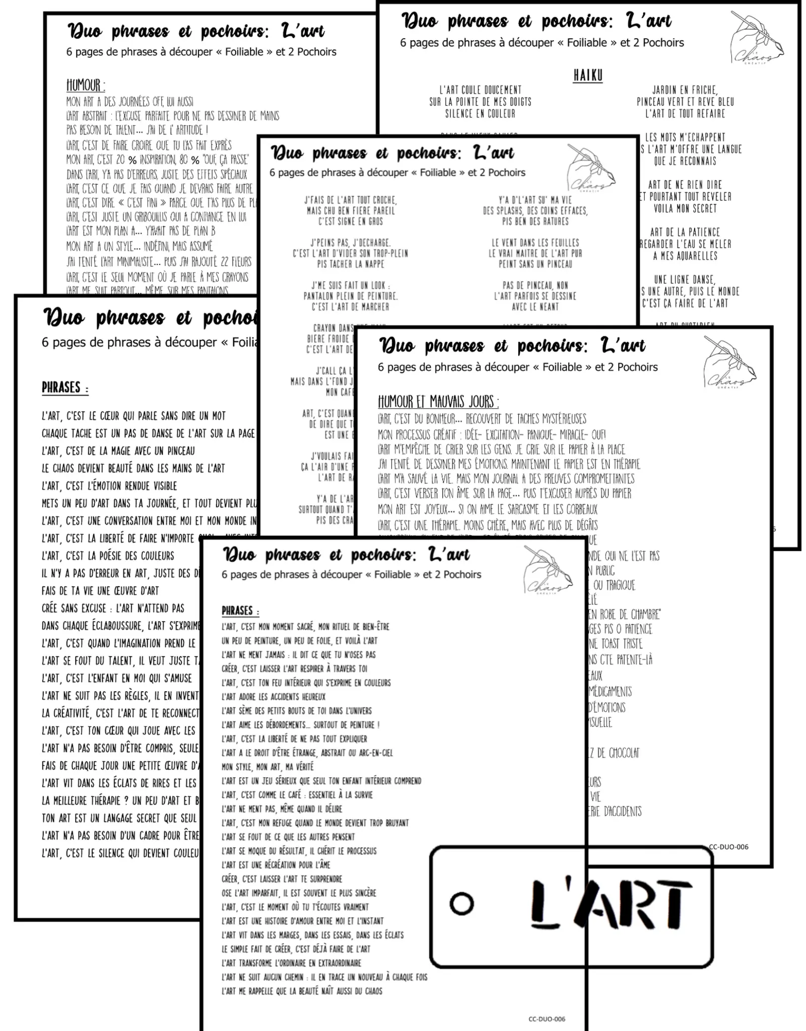 LE CHAOS CRÉATIF LE CHAOS CRÉATIF L'ART FOILABLE CUT OUTS AND STENCIL DUO