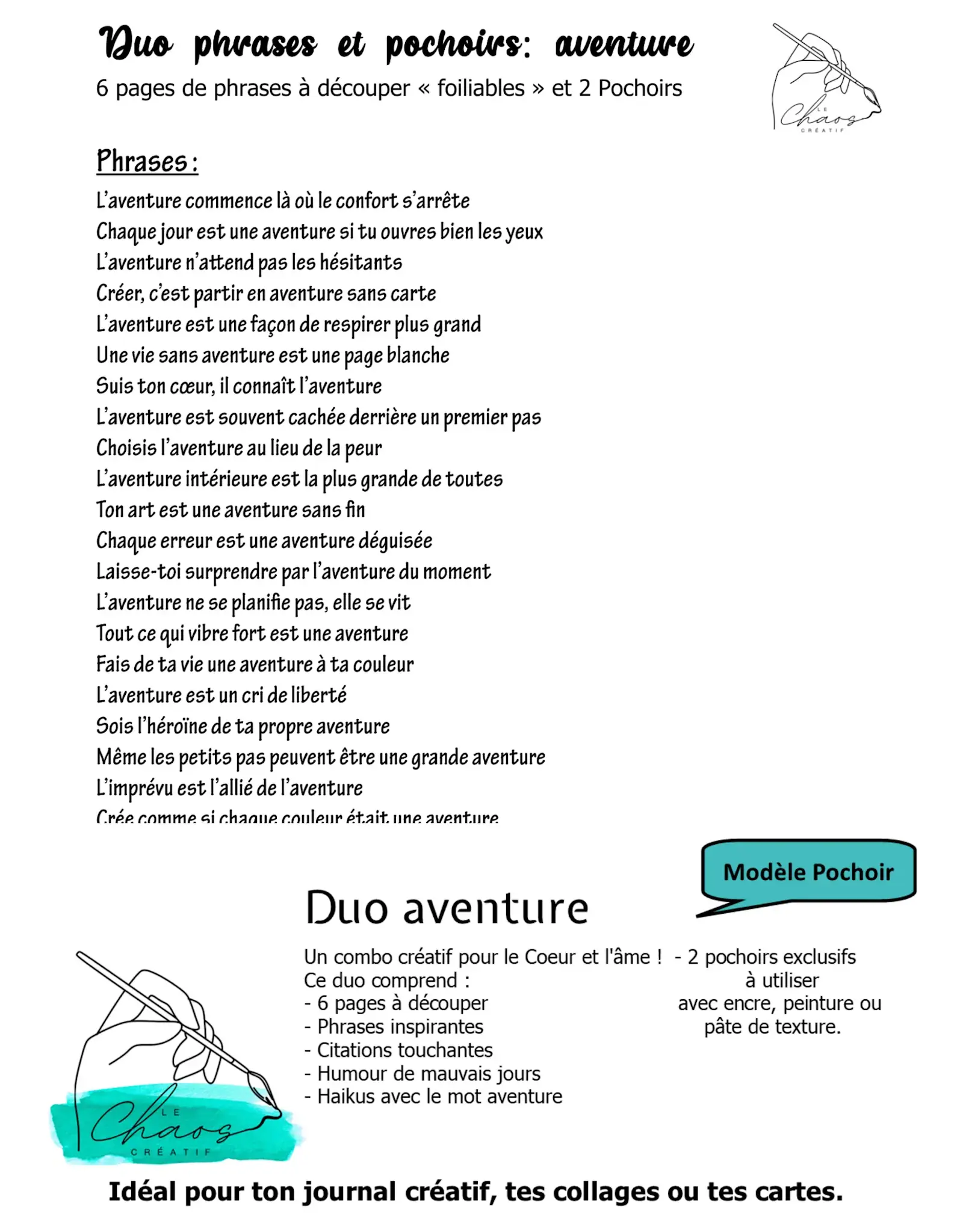 LE CHAOS CRÉATIF LE CHAOS CRÉATIF AVENTURE FOILABLE CUT OUTS AND STENCIL DUO