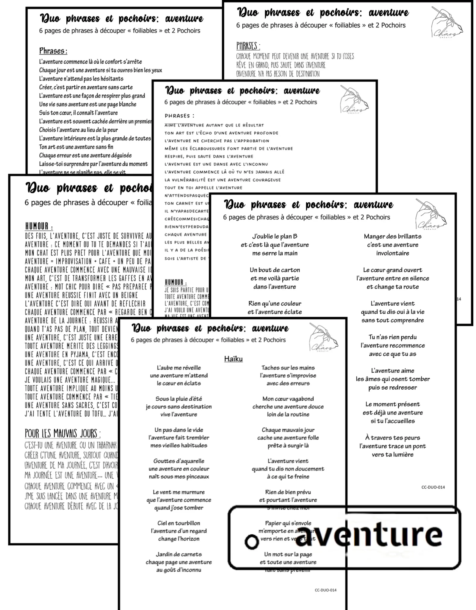 LE CHAOS CRÉATIF LE CHAOS CRÉATIF AVENTURE FOILABLE CUT OUTS AND STENCIL DUO