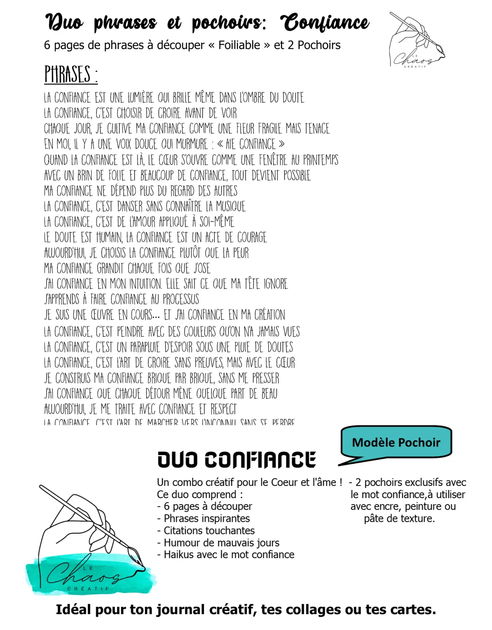 LE CHAOS CRÉATIF LE CHAOS CRÉATIF CONFIANCE FOILABLE CUT OUTS AND STENCIL DUO