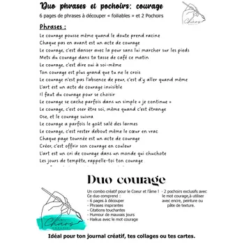 LE CHAOS CRÉATIF LE CHAOS CRÉATIF COURAGE FOILABLE CUT OUTS AND STENCIL DUO