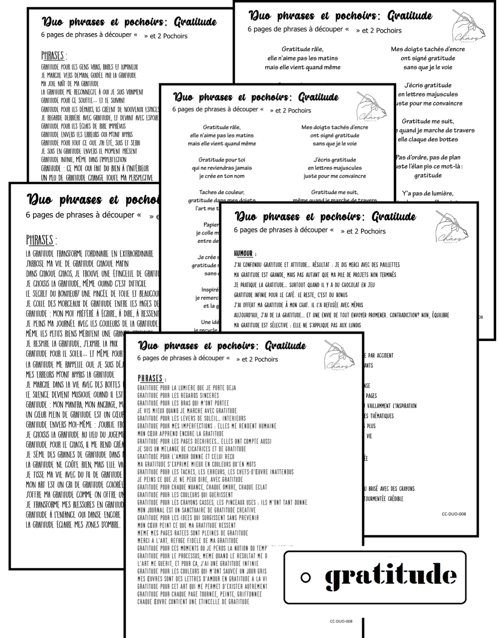 LE CHAOS CRÉATIF LE CHAOS CRÉATIF GRATITUDE FOILABLE CUT OUTS AND STENCIL DUO