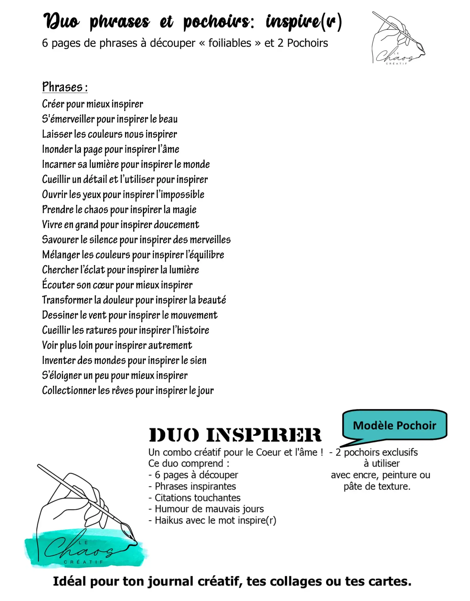 LE CHAOS CRÉATIF LE CHAOS CRÉATIF INSPIRER FOILABLE CUT OUTS AND STENCIL DUO