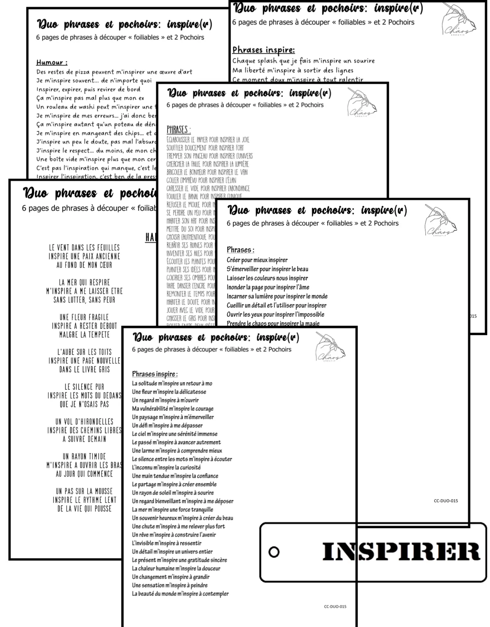 LE CHAOS CRÉATIF LE CHAOS CRÉATIF INSPIRER FOILABLE CUT OUTS AND STENCIL DUO