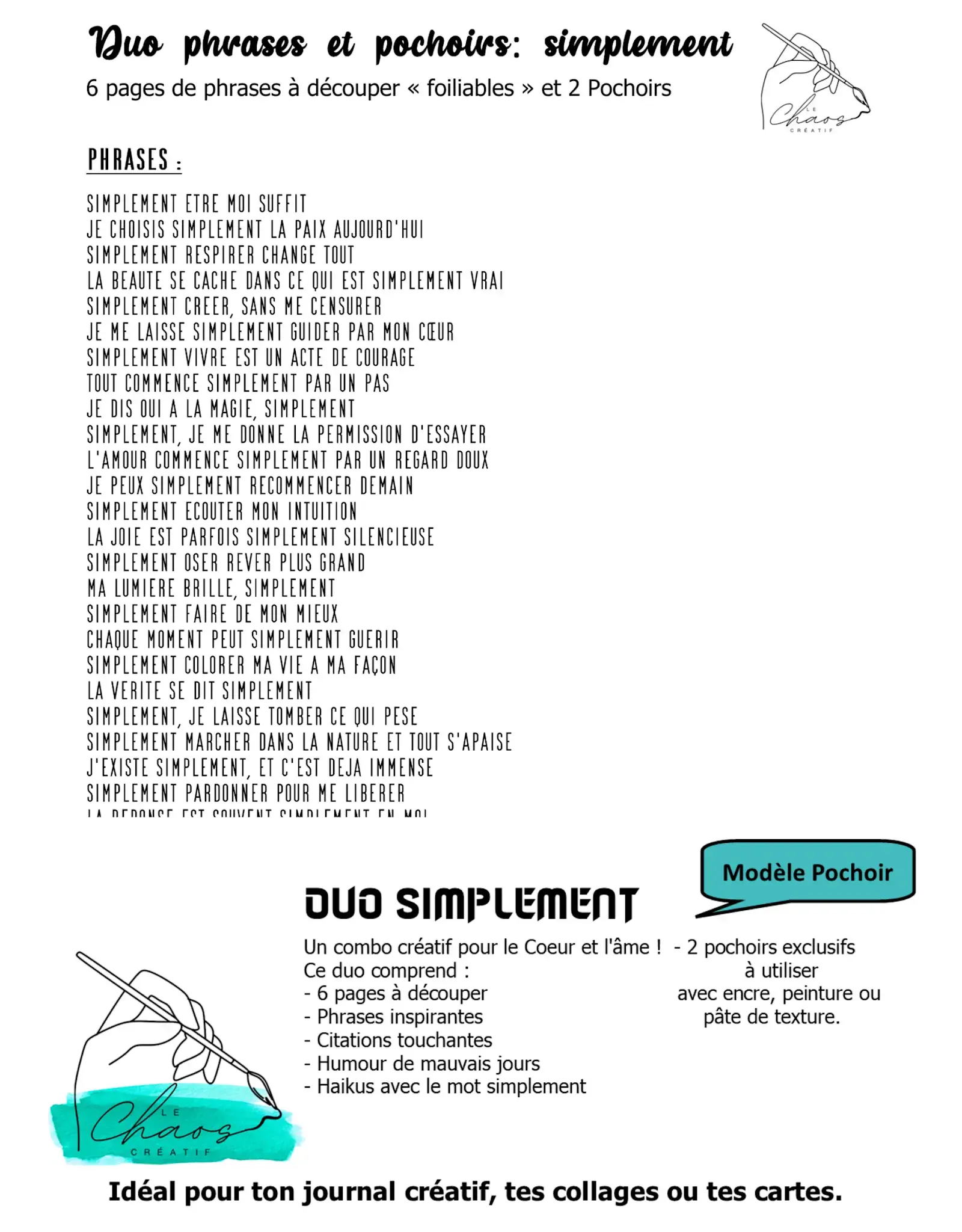 LE CHAOS CRÉATIF LE CHAOS CRÉATIF SIMPLEMENT FOILABLE CUT OUTS AND STENCIL DUO