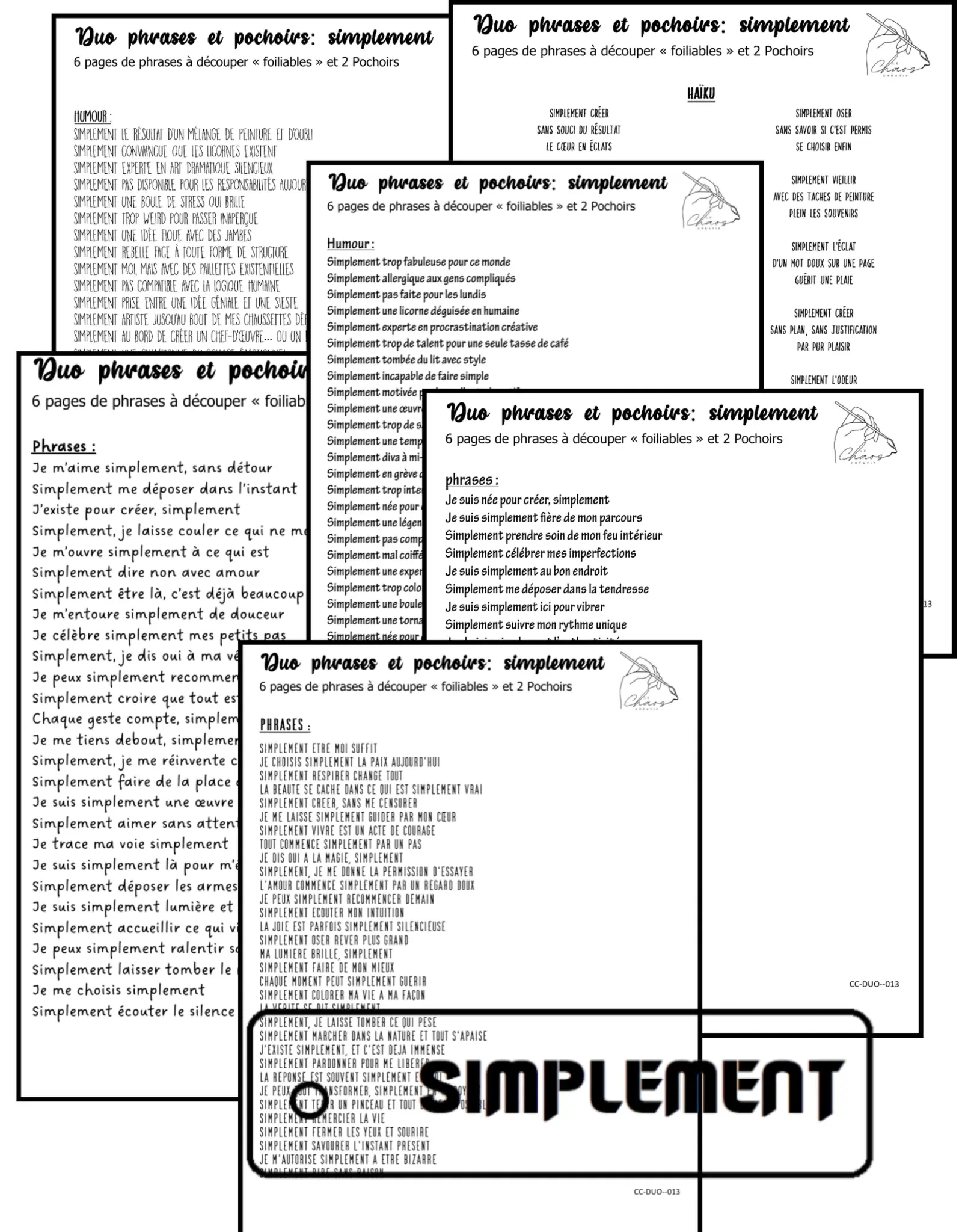 LE CHAOS CRÉATIF LE CHAOS CRÉATIF SIMPLEMENT FOILABLE CUT OUTS AND STENCIL DUO