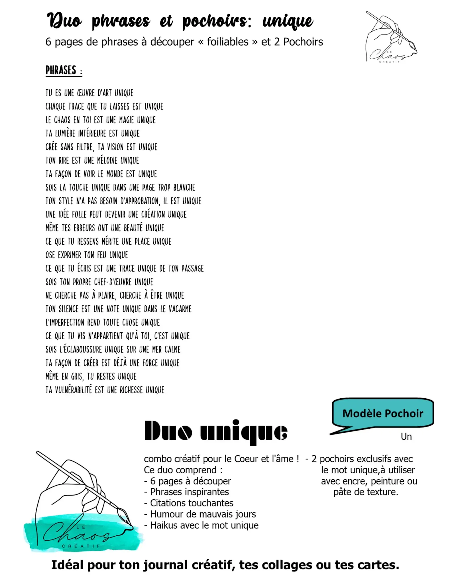 LE CHAOS CRÉATIF LE CHAOS CRÉATIF UNIQUE FOILABLE CUT OUTS AND STENCIL DUO